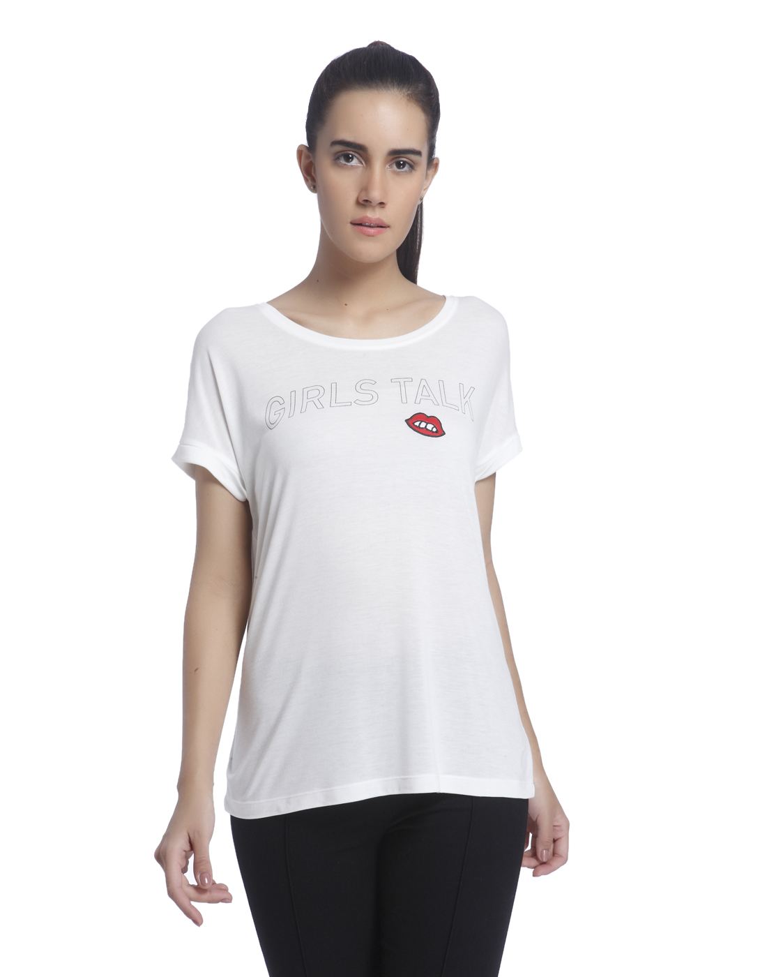 Vero Moda Women Solid Casual Wear White T-Shirt